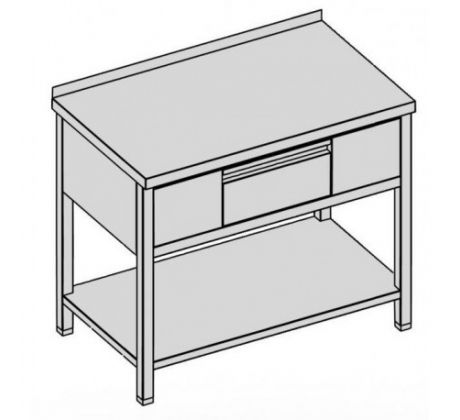 Pracovný stôl s krytovanou zásuvkou GN 1/1, 60x80