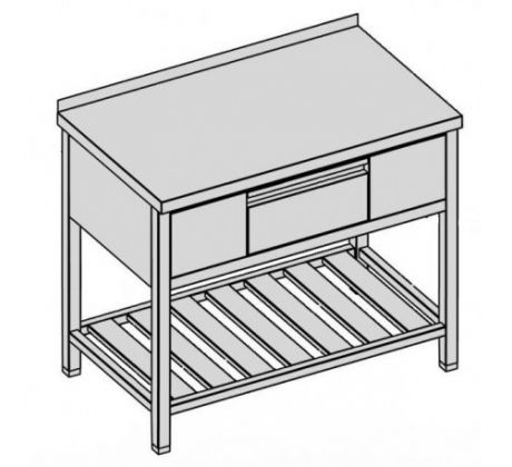 Pracovný stôl s krytovanou zásuvkou / GN 1/1 roštom 170x80