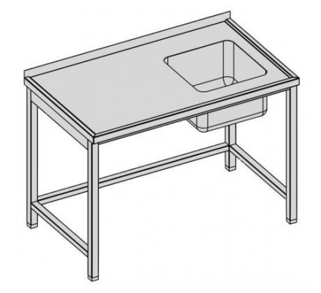 Umývací stôl s jedným drezom 80x80