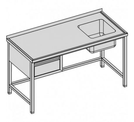 Umývací stôl s jedným drezom a zásuvkou 180x60