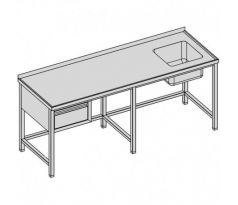 Umývací stôl s jedným drezom a zásuvkou/dlhý 200x80