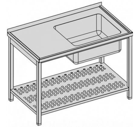 Umývací stôl s vaňou a perforovanou policou 100x80