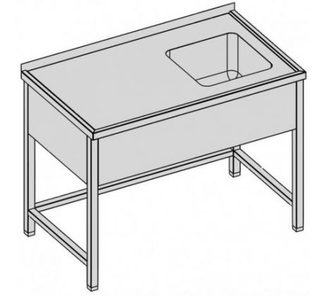 Umývací stôl s krytým drezom 140x70