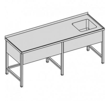 Umývací stôl s krytým drezom /dlhý 270x80