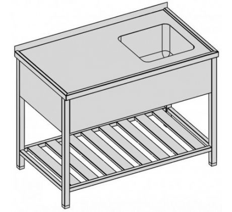 Umývací stôl s krytým drezom a roštom 180x80