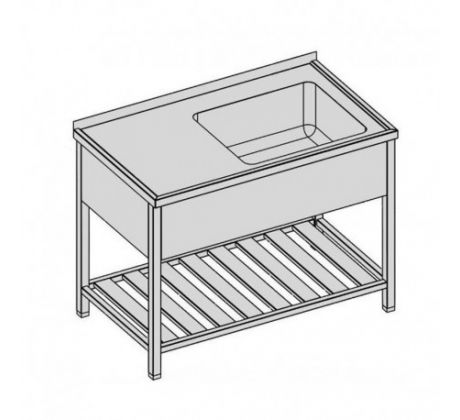 Umývací stôl s krytým drezom, vaňou a roštom 100x80