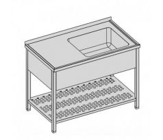 Umývací stôl s krytým drezom, vaňou a perforovanou policou 120x80