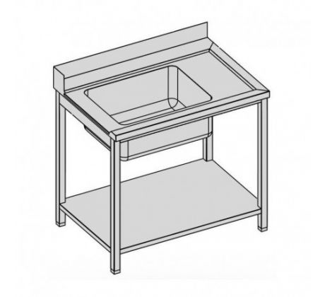 Vstupný stôl k umývačke riadu s policou 130x80