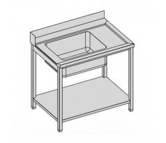 Vstupný stôl k umývačke riadu s policou 80x80