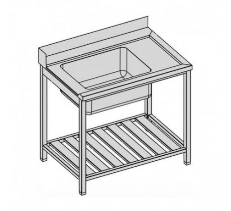 Vstupný stôl k umývačke riadu s roštom 160x80