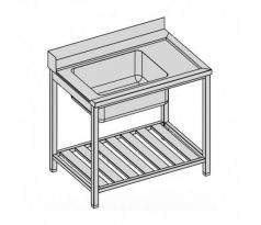 Vstupný stôl k umývačke riadu s roštom 180x70